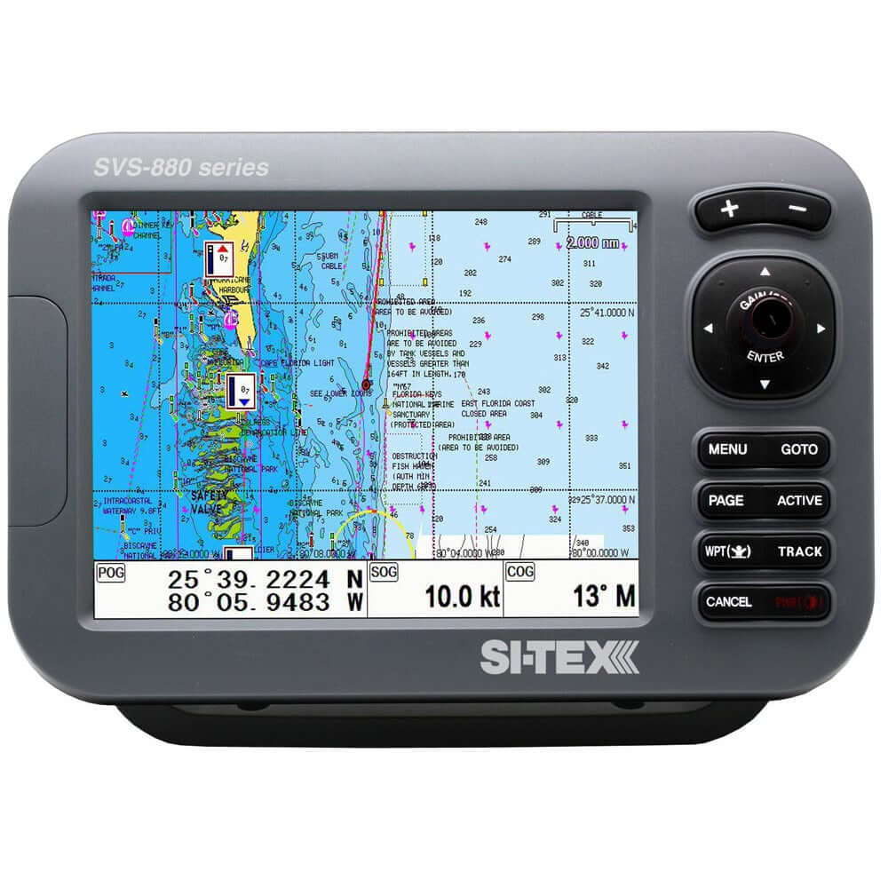 SI-TEX GPS Chart-Dual Frequency 600W Sonar System - 8 Color LCD w/Internal & External GPS Antenna & C-MAP 4D Card - SVS-880CFE+