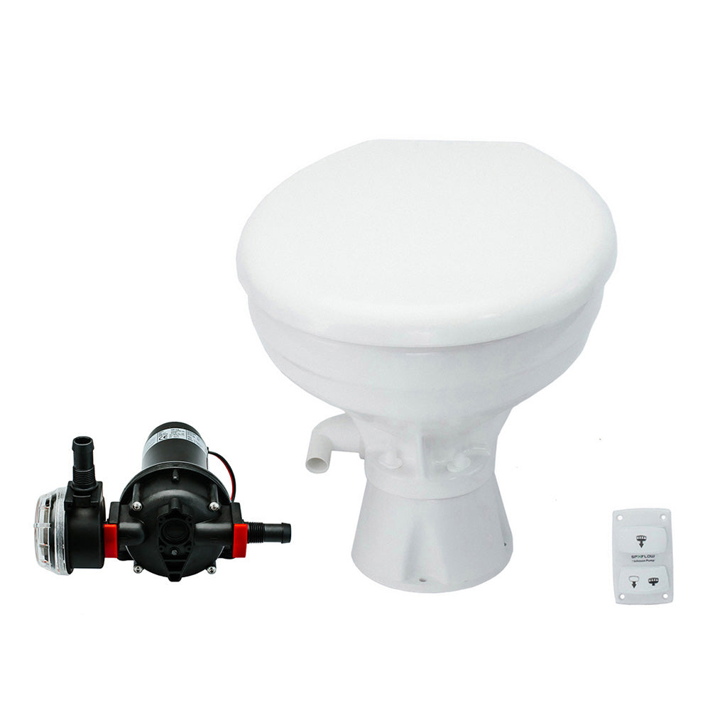 Johnson Pump AquaT Toilet Silent Electric Comfort - 24V w/Pump - 80-47232-02