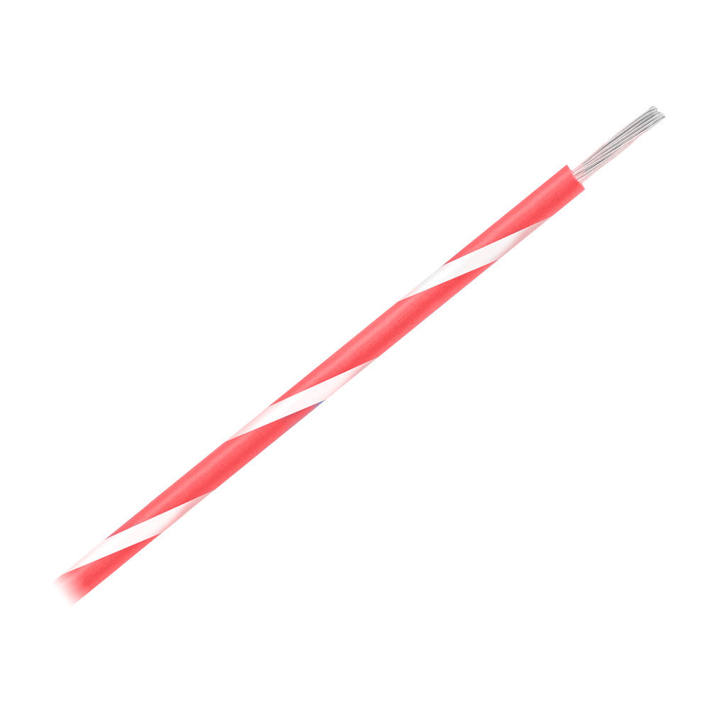 Pacer Group 14 AWG Striped Marine Wire 500 ft Spool - Red with White Stripe
