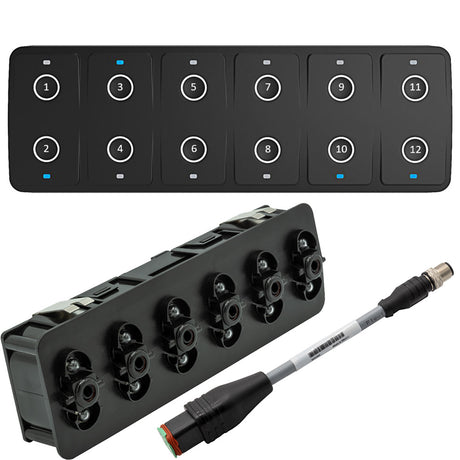 Maretron CKM12 Keypad with NMEA 2000 Adapter Cable - Horizontal Mount, IP69K Sealing - A3802-2