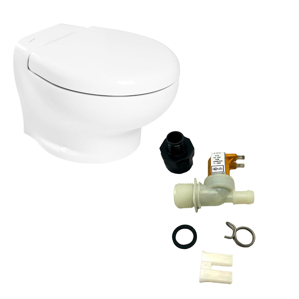 Thetford Marine Nano Touch Compact Toilet Freshwater Kit - 24V with Solenoid Upgrade - T-NAN024PW/TSFT/NA-FWKIT