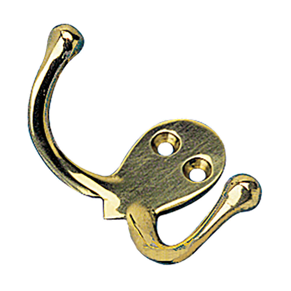 Sea-Dog Double Coat Hook - Cast Brass - 671510-1
