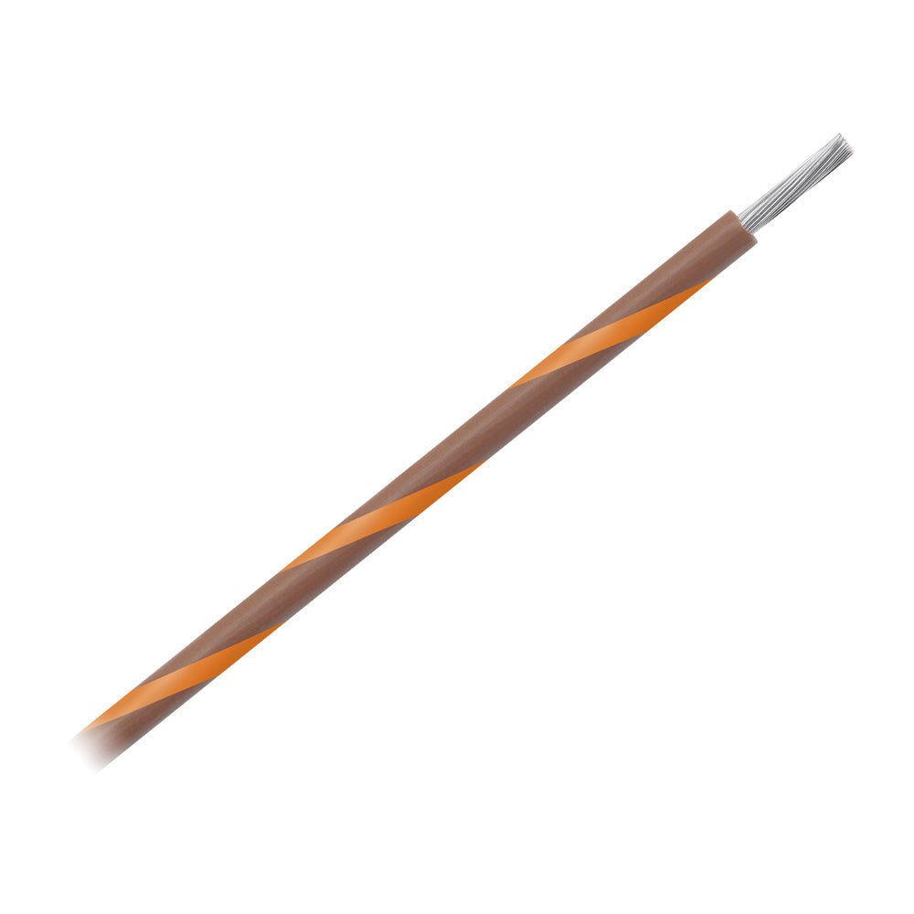 Pacer Group 14 AWG Striped Marine Wire 500 ft Spool - Brown with Orange Stripe