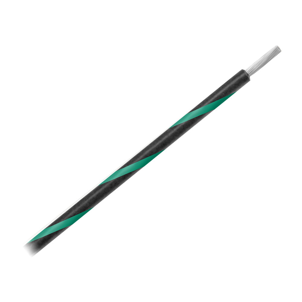 Pacer Group 14 AWG Striped Marine Wire 500 ft Spool - Black with Green Stripe