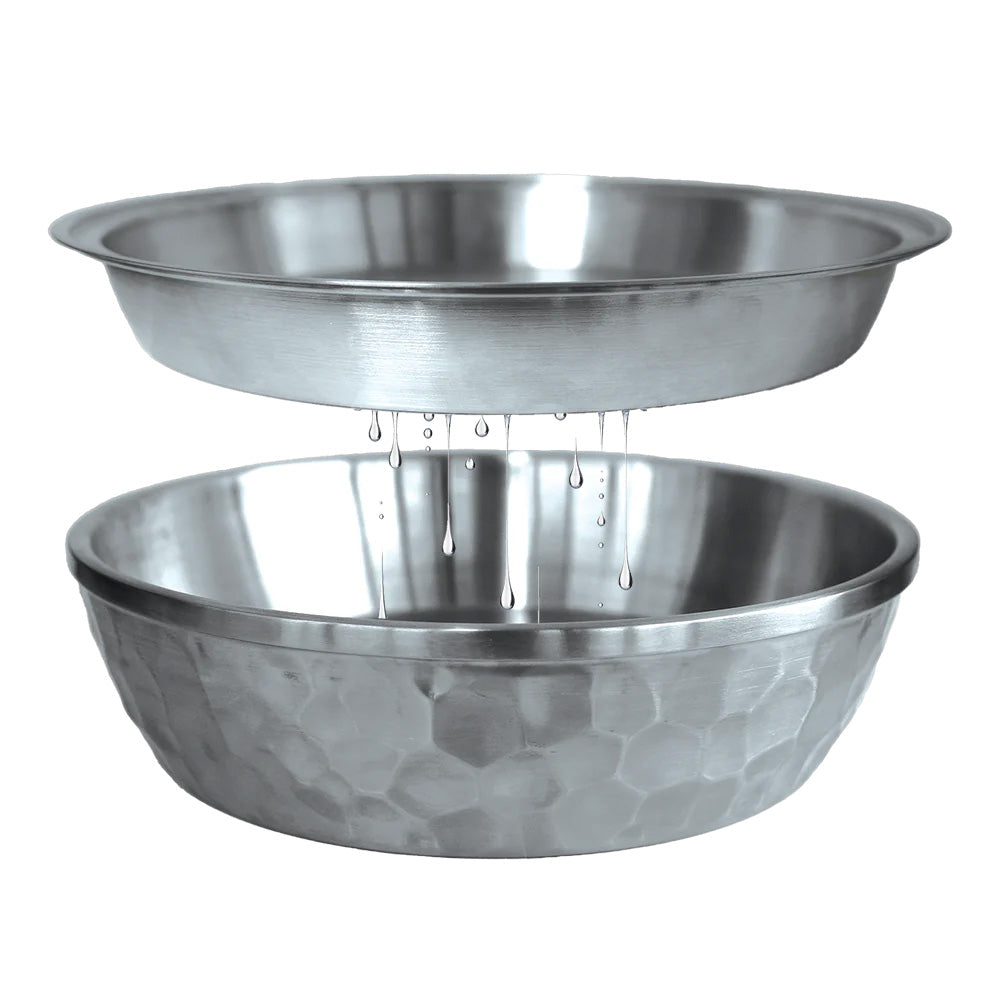Toadfish 12-Inch Stainless Steel Seafood Bowl with Dual-Layer Design