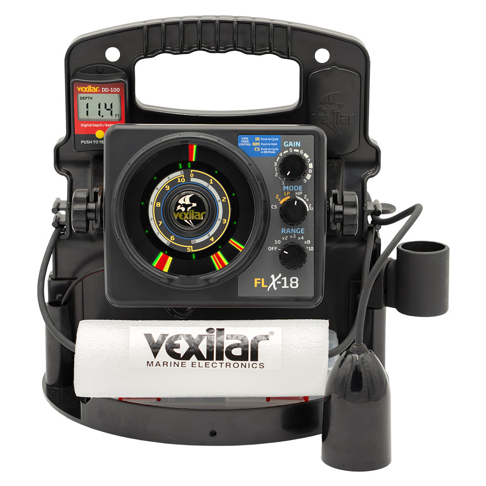 Vexilar FLX-18 Pro Pack II Fishing System with 12 Degree Ice-Ducer and DD-100 - PPX1812