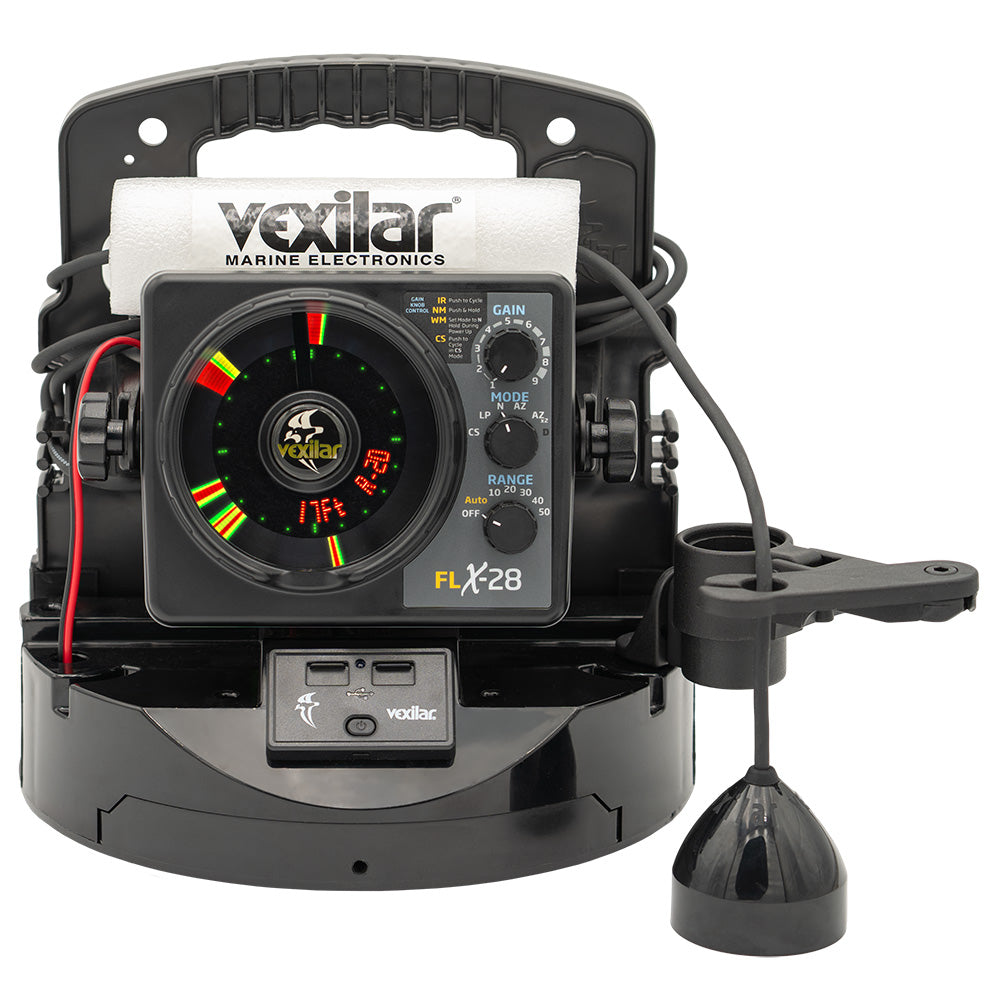 Vexilar FLX-28 Pro Pack Elite Fishing System with Pro View Ice-Ducer and Lithium Battery - PPEL28PV