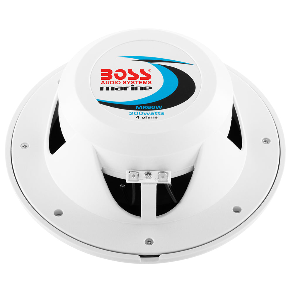 Boss Audio MR60 6.5-inch Marine Grade Round Speakers - White (Pair) - MR60