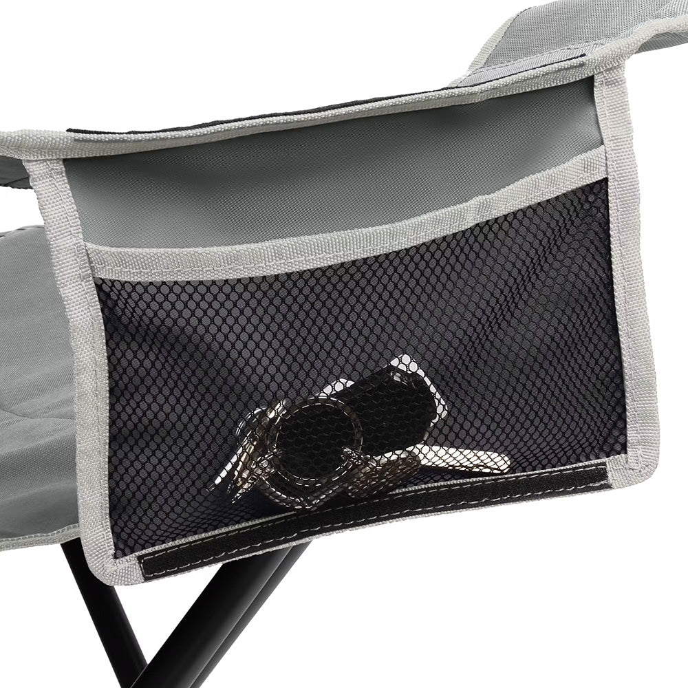 Coleman Big & Tall Quad Camping Chair in Grey - Heavy Duty Support for Up to 600 lbs