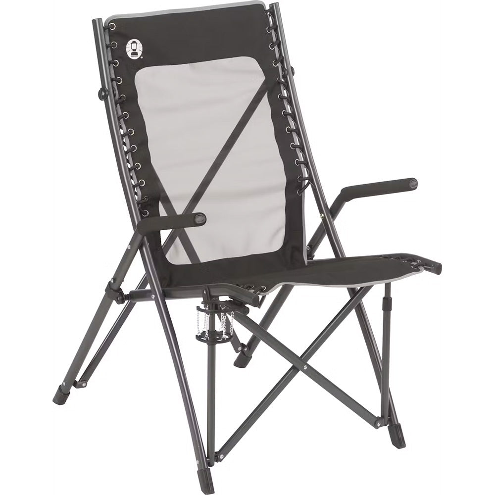 Coleman ComfortSmart Suspension Chair - Black with Padded Arms and Mesh Back