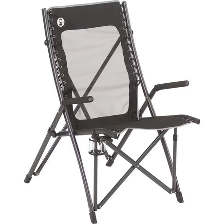 Coleman ComfortSmart Suspension Chair - Black with Padded Arms and Mesh Back