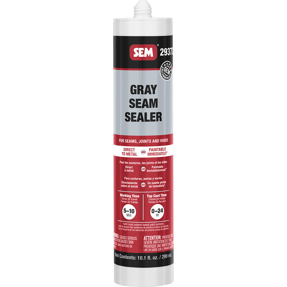 SEM 1K Seam Sealer 10.1oz Tube Grey * Versatile OEM-Recommended Sealant for Metal Joints and Seams