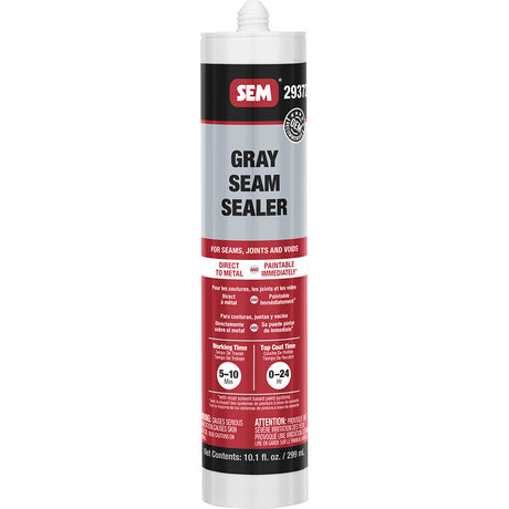 SEM 1K Seam Sealer 10.1oz Tube Grey * Versatile OEM-Recommended Sealant for Metal Joints and Seams