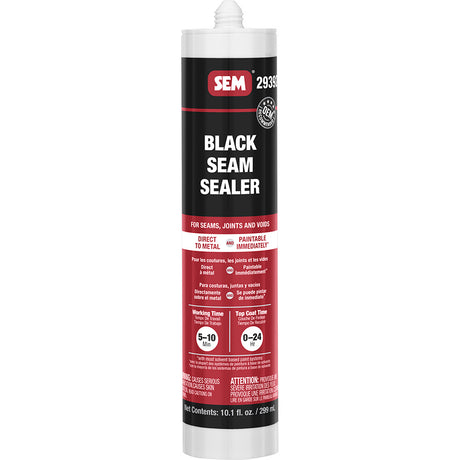 SEM 1K Seam Sealer - 10.1 oz Tube - Black for Automotive and Industrial Sealing