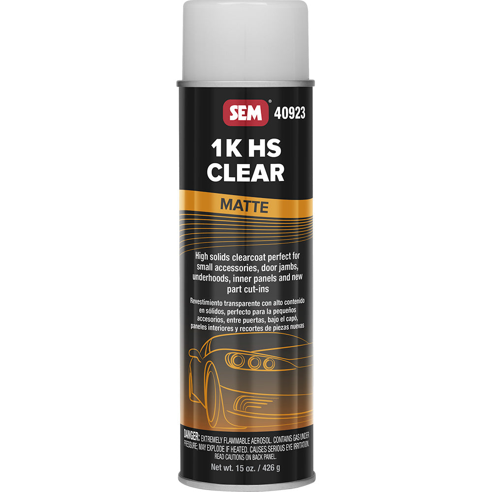 SEM 1K HS Clear Matte Finish Aerosol - 20oz Spray Can for Automotive Refinishing