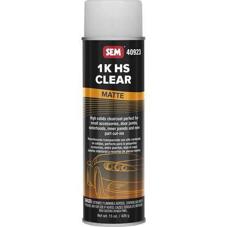 SEM 1K HS Clear Matte Finish Aerosol - 20oz Spray Can for Automotive Refinishing