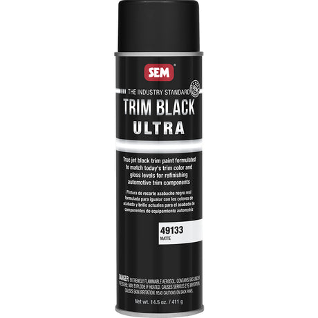 SEM Trim Black Ultra 20oz Aerosol Can Matte Finish - OEM-Recommended Jet-Black Trim Paint