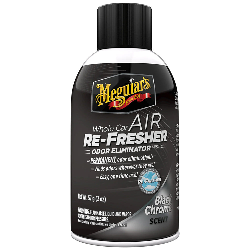 Meguiar's G181302 Whole Car Air Refresher Odor Eliminator with Black Chrome Scent