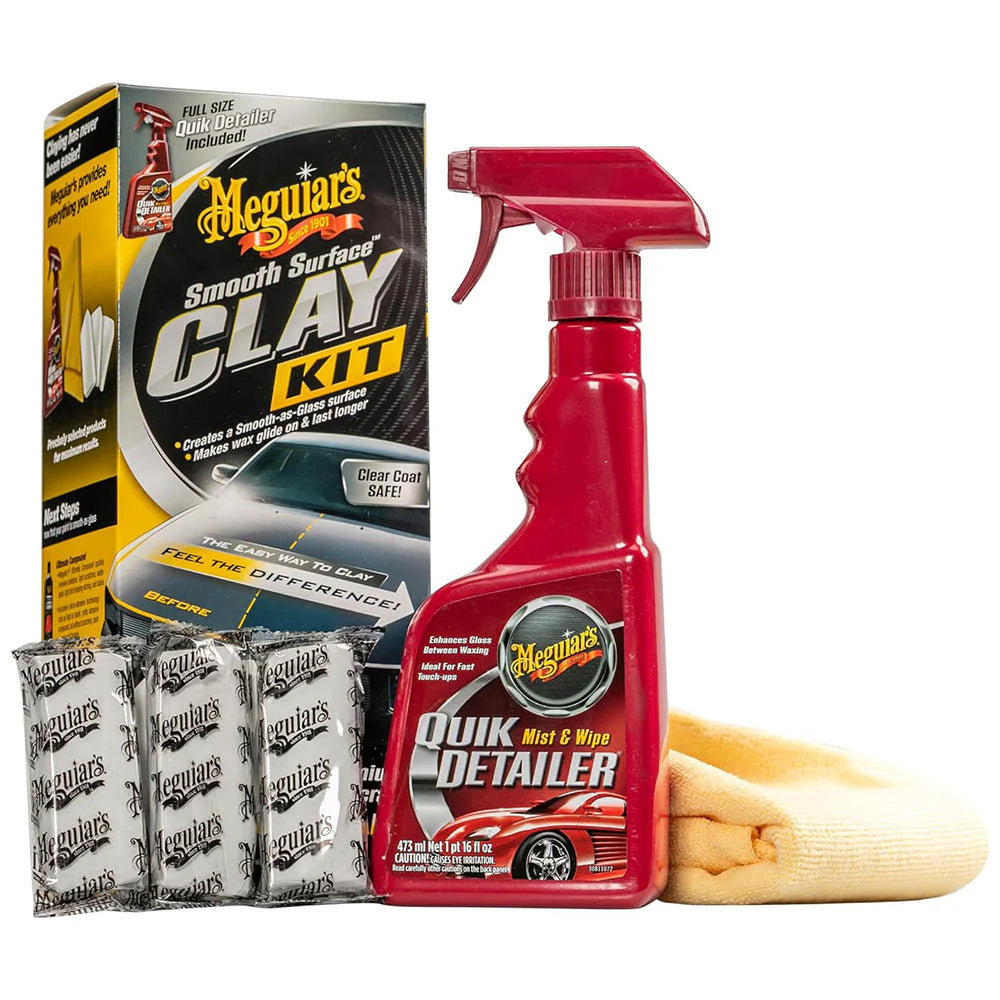 Meguiar's Smooth Surface Clay Kit G191700 for Paint Decontamination and Finishing