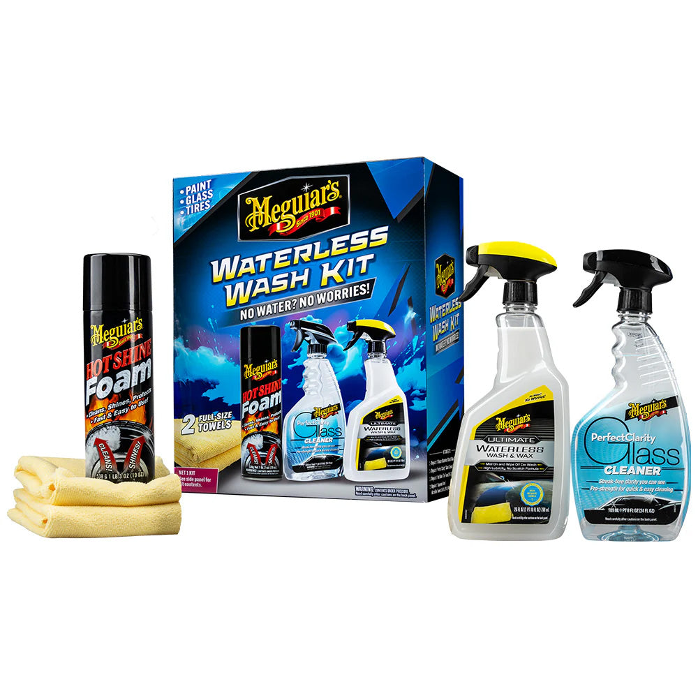 Meguiar's Waterless Wash and Wax Kit G55255 for Car Detailing and Protection