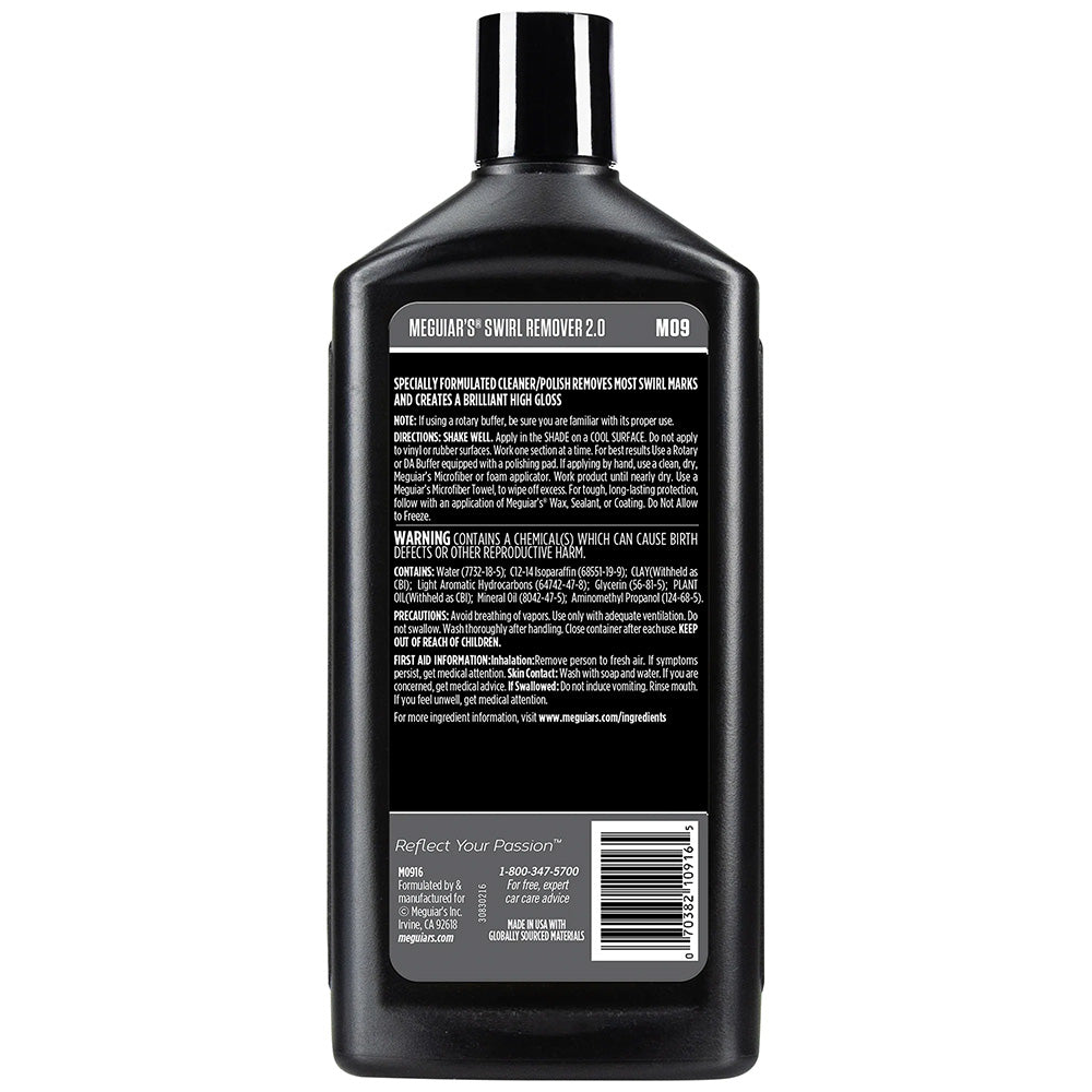 Meguiar's Swirl Remover 2.0 - 16oz for Fine Scratch and Swirl Mark Removal