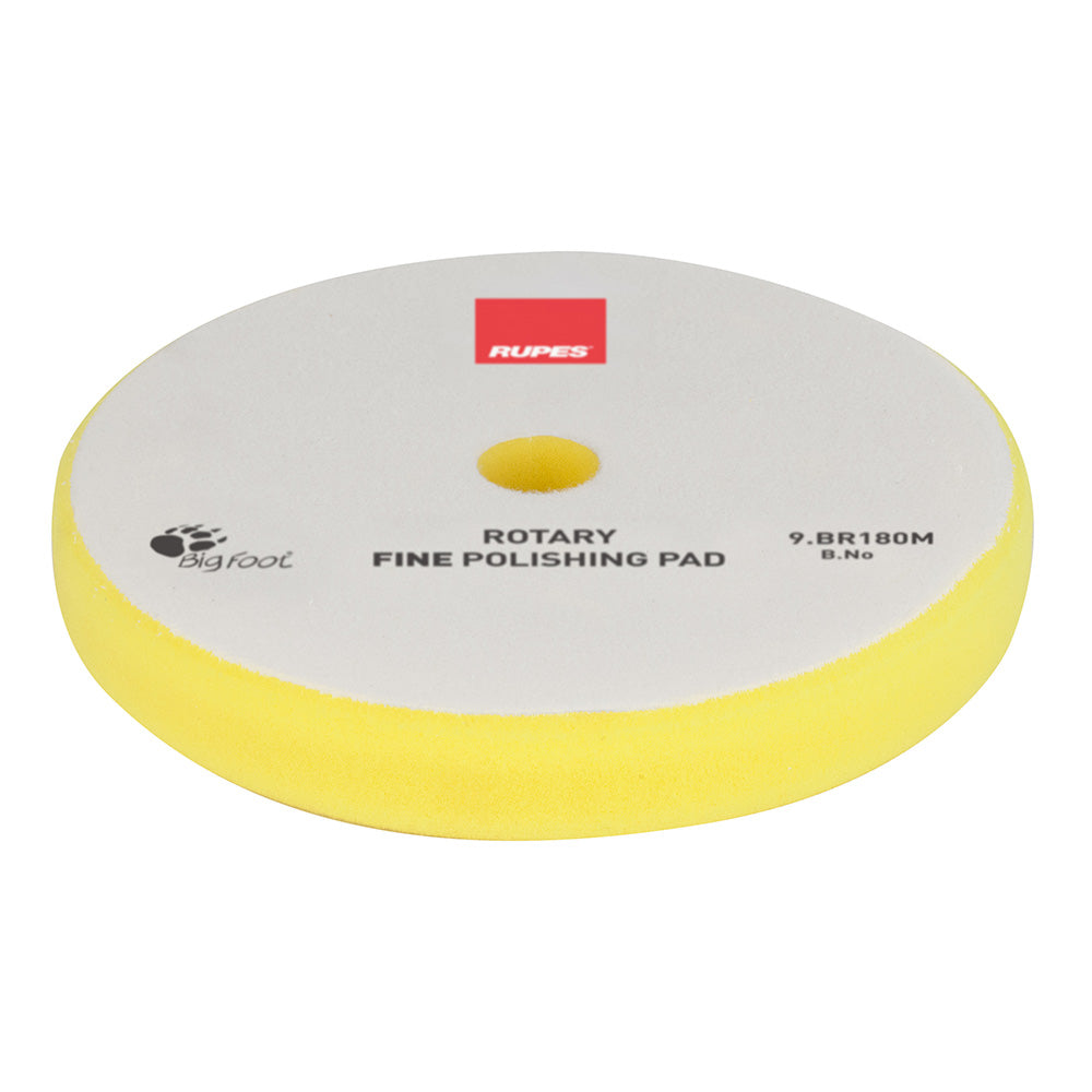 RUPES Rotary Fine Polishing Foam Pad 155/160mm - Yellow - 9.BR180M