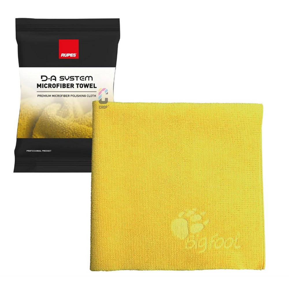 RUPES D-A System Microfiber Towel 16x16 - Yellow for Polishing and Residue Removal - 9.BF9060
