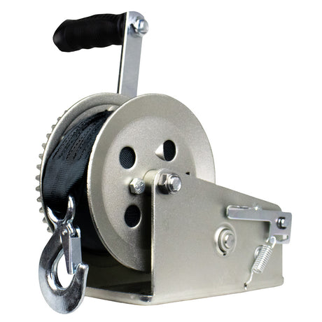 Powerwinch Utility Series 1,800 lb Two-Speed Winch with 8-Inch Zinc Crank Arm - 21500-W-1800-8-Z-R