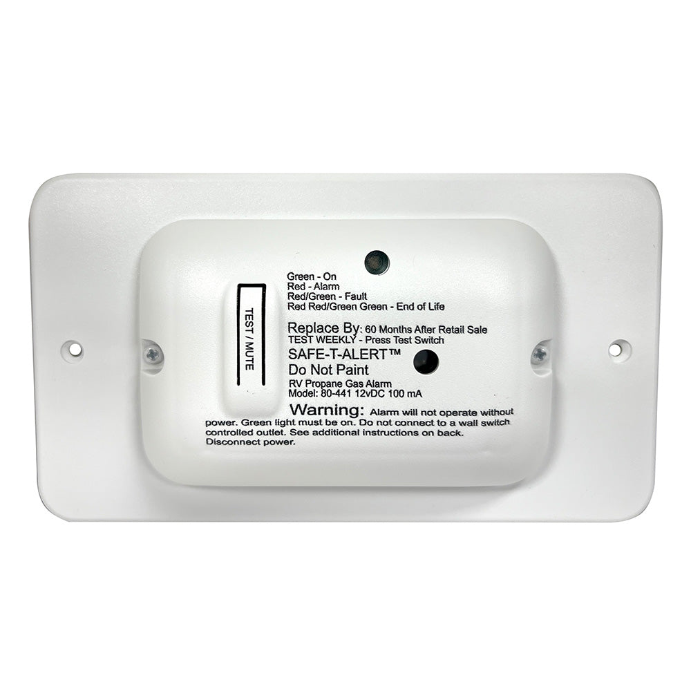Safe-T-Alert 80 Series White Propane Gas Alarm - 12V for RV, Motorhomes, and Campers - 80-441-WT-TR