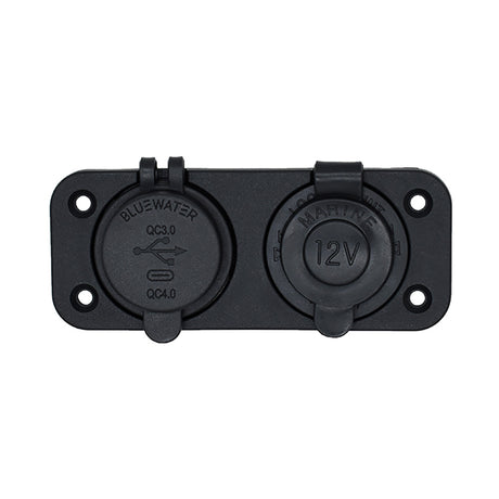 Bluewater Round Dual USB/USB-C Charger - Part Number 3000-4001A - 3000-4001A