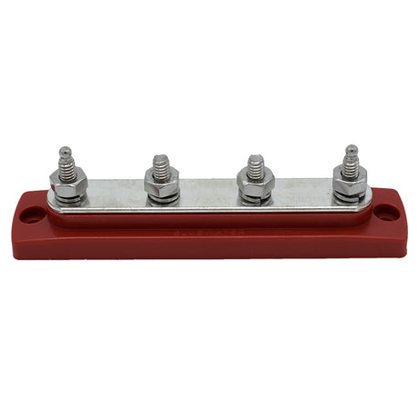 Bluewater Common Stud Busbar 4 Gang - Red for Marine and RV Electrical Systems - 312303-B-025