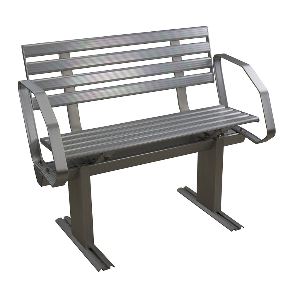 Springfield Marine Aluminum Dock Bench with Arms - Part #1099050-2A - 1099050-2A