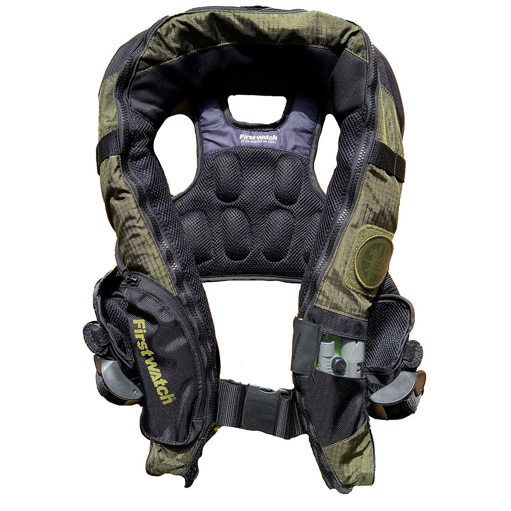 First Watch Auto/Manual Convertible 38G Inflatable PFD - Green - FW-40PROA/M-GN