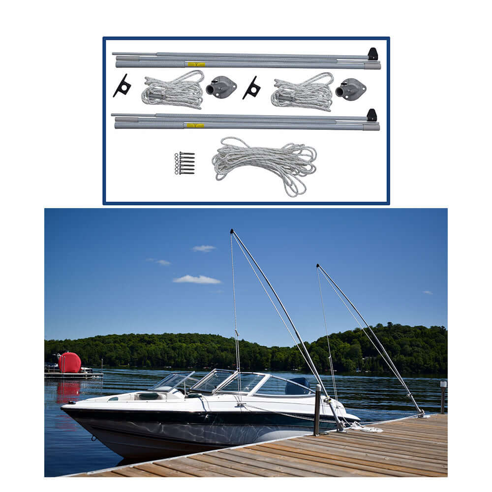 Dock Edge Supreme EZ-Stow Mooring Whips - 10' - 4,000lbs - Up to 21' - DE3330F