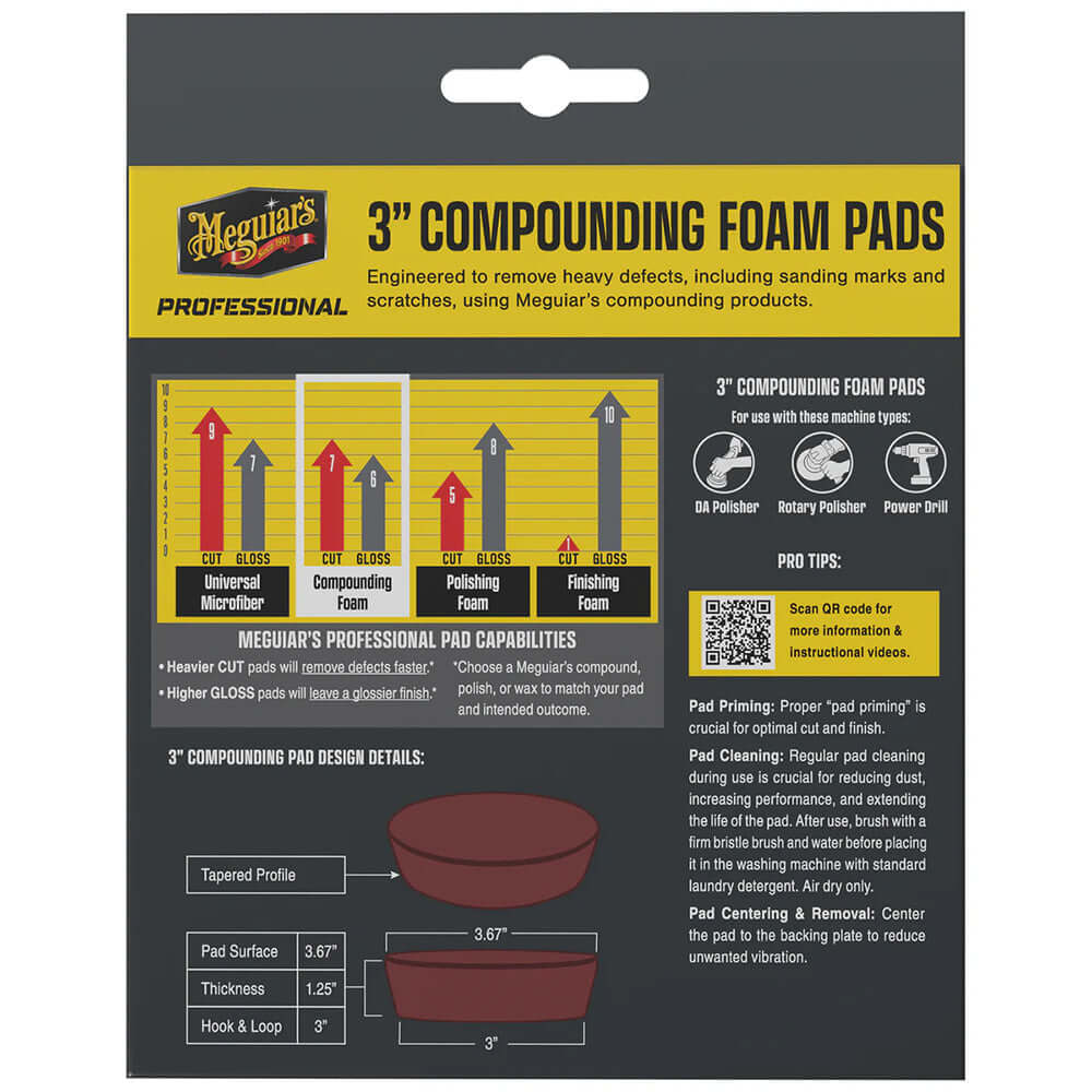 Meguiar's Professional 3" Compound Foam Pads *3-Pack - M3CFP3