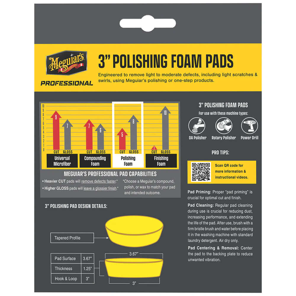 Meguiar's Professional 3" Polishing Foam Pads *3-Pack - M3PFP3