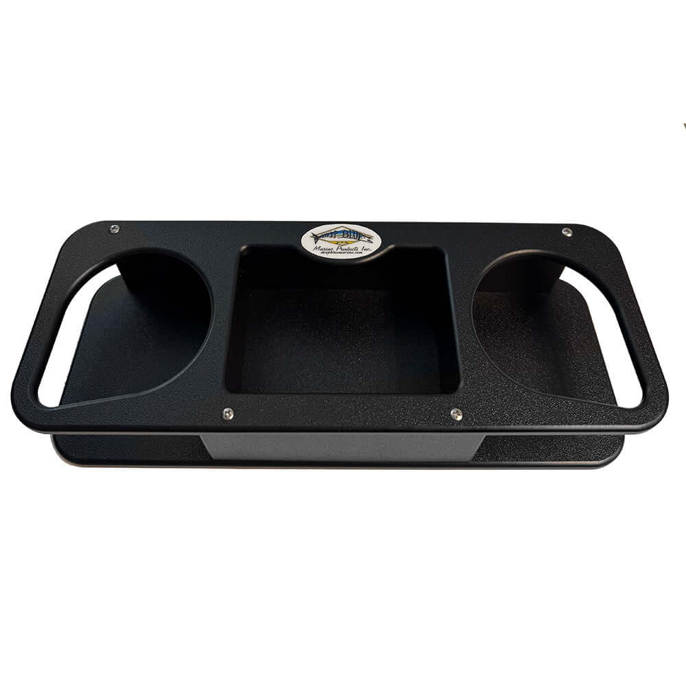 Deep Blue Marine Double Cup Holder w/Suction Cups - Black - MB-2B