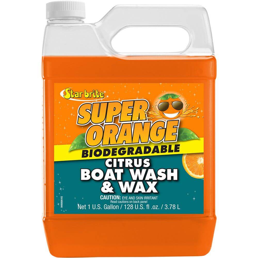 Star brite Super Orange Citrus Boat Wash & Wax 1-gallon bottle for fresh and salt water boats