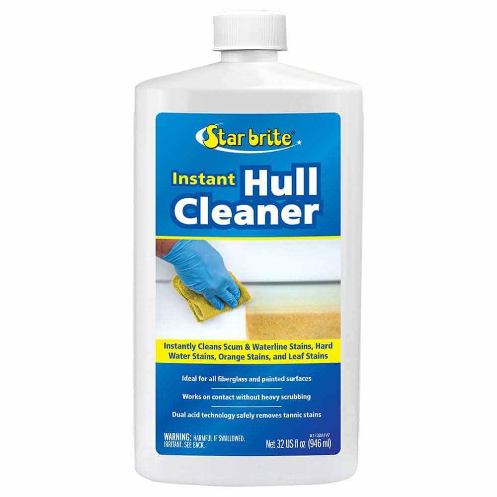 Star brite Instant Hull Cleaner 32 oz bottle with wipe on rinse off formula for boat hulls