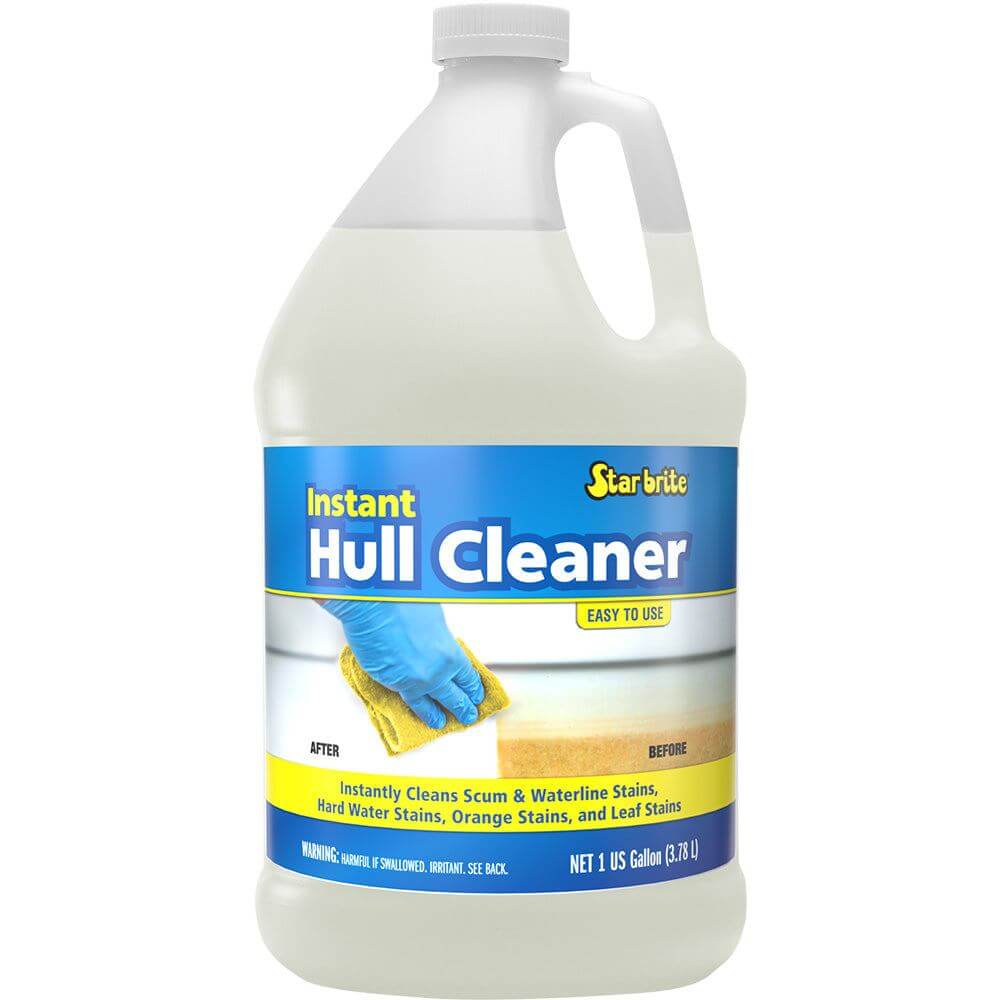 Star brite Instant Hull Cleaner 1 gallon bottle with wipe on rinse off formula for boat hull stain removal