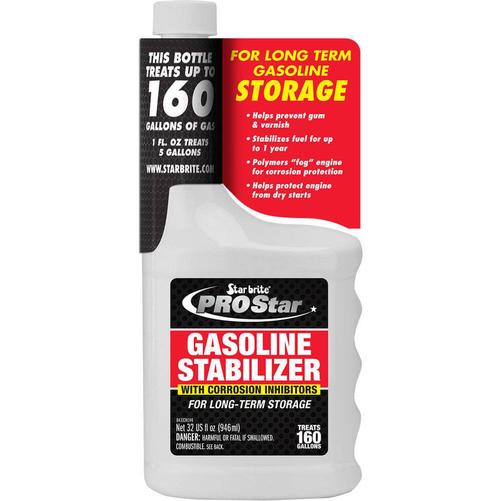Star brite PRO Star Gas Stabilizer 32 oz bottle with corrosion inhibitors for fuel stabilization and engine protection