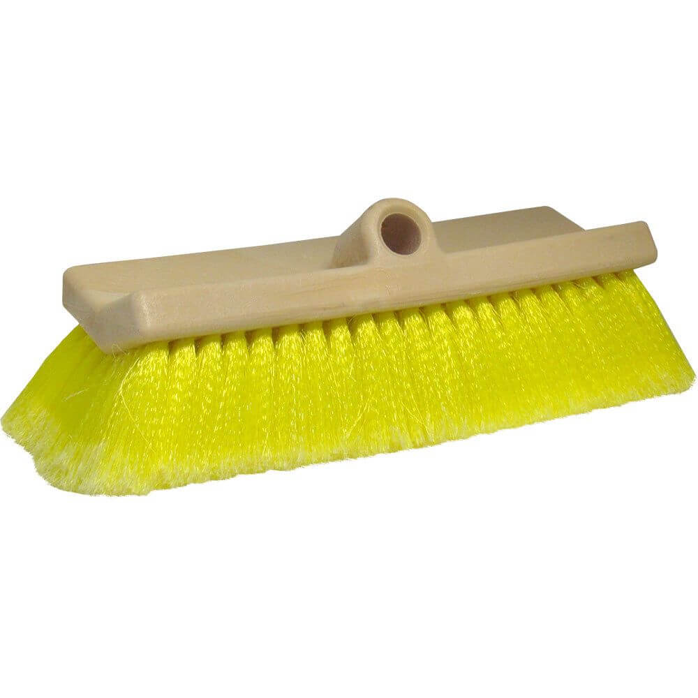 Star brite 10-inch bi-level boat brush with soft yellow bristles for gentle marine surface cleaning