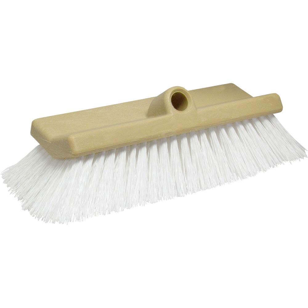Star brite 10" Bi-Level Boat Cleaning Brush with stiff white bristles for heavy-duty marine cleaning