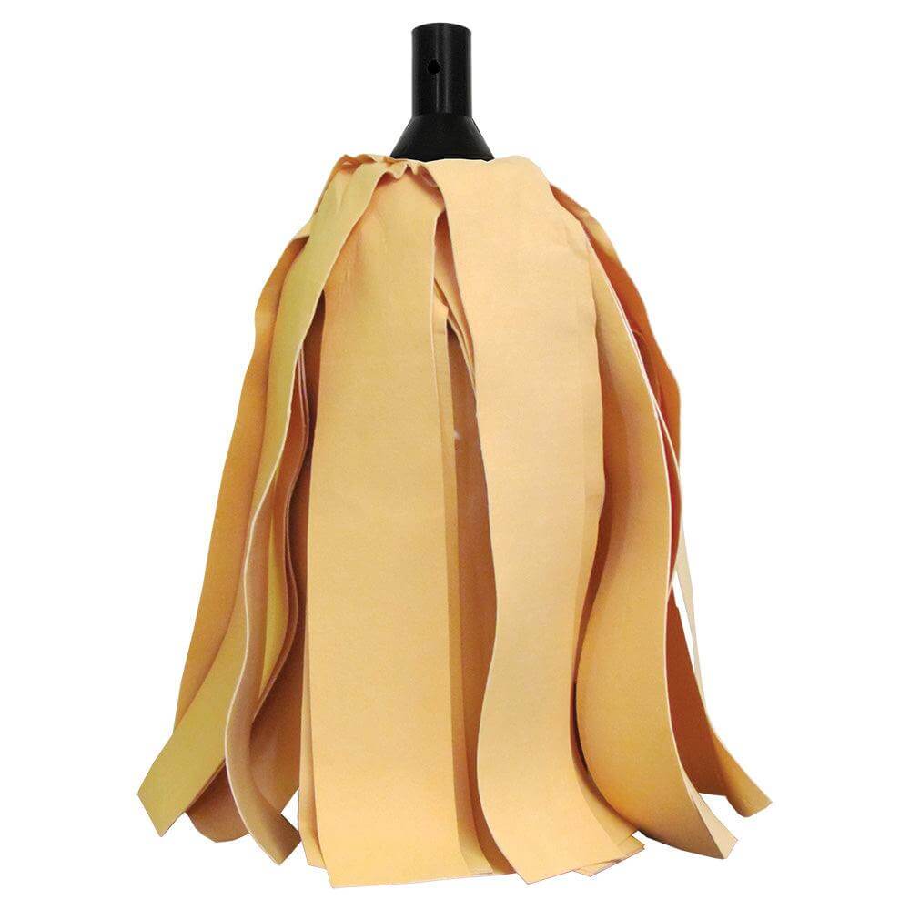 Star brite Ultra Chamois Mop with synthetic chamois strips and vinyl storage bag attached to Extend-A-Brush handle for marine cleaning