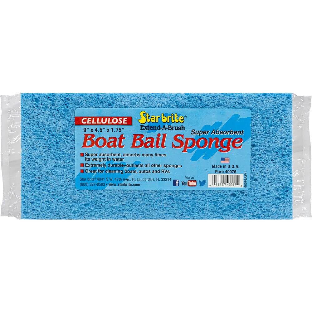 Star brite Super Absorbent Cellulose Boat Bail Sponge 9x4.5x1.75 inches for boat water removal and cleaning