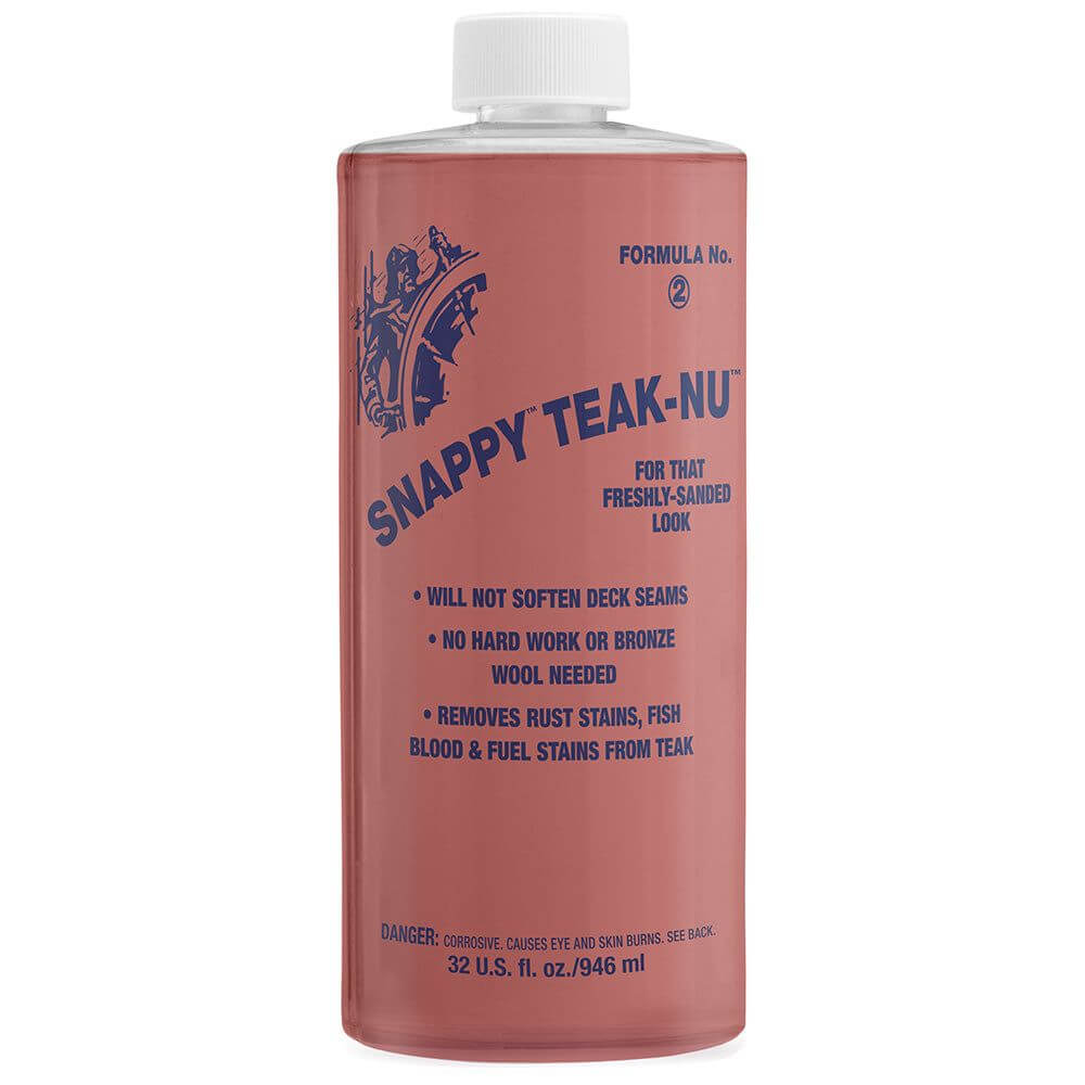 Snappy Teak-Nu Formula No. 2 32 oz restores weathered teak to a freshly sanded look without hard scrubbing