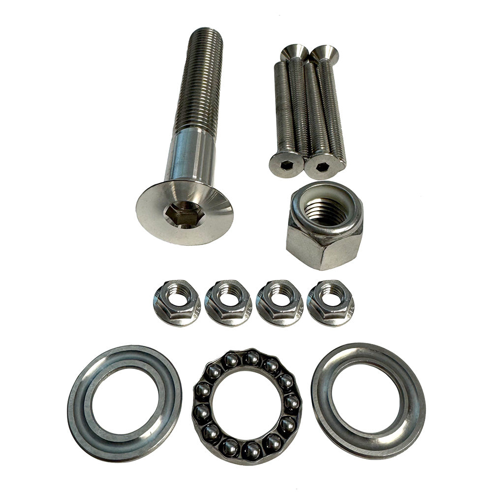 Sea Swivel Replacement Mount Hardware Kit w/5" Main Bolt, Nut, Bearing, & 4-Bolt Package of Mounting Hardware - SEA-HDM-HARDWARE-KIT