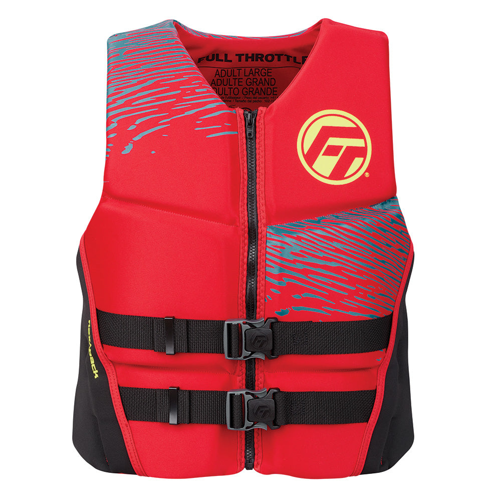 Full Throttle Men's Rapid-Dry Flex-Back Life Jacket - XL - Red/Black - 142500-100-050-26