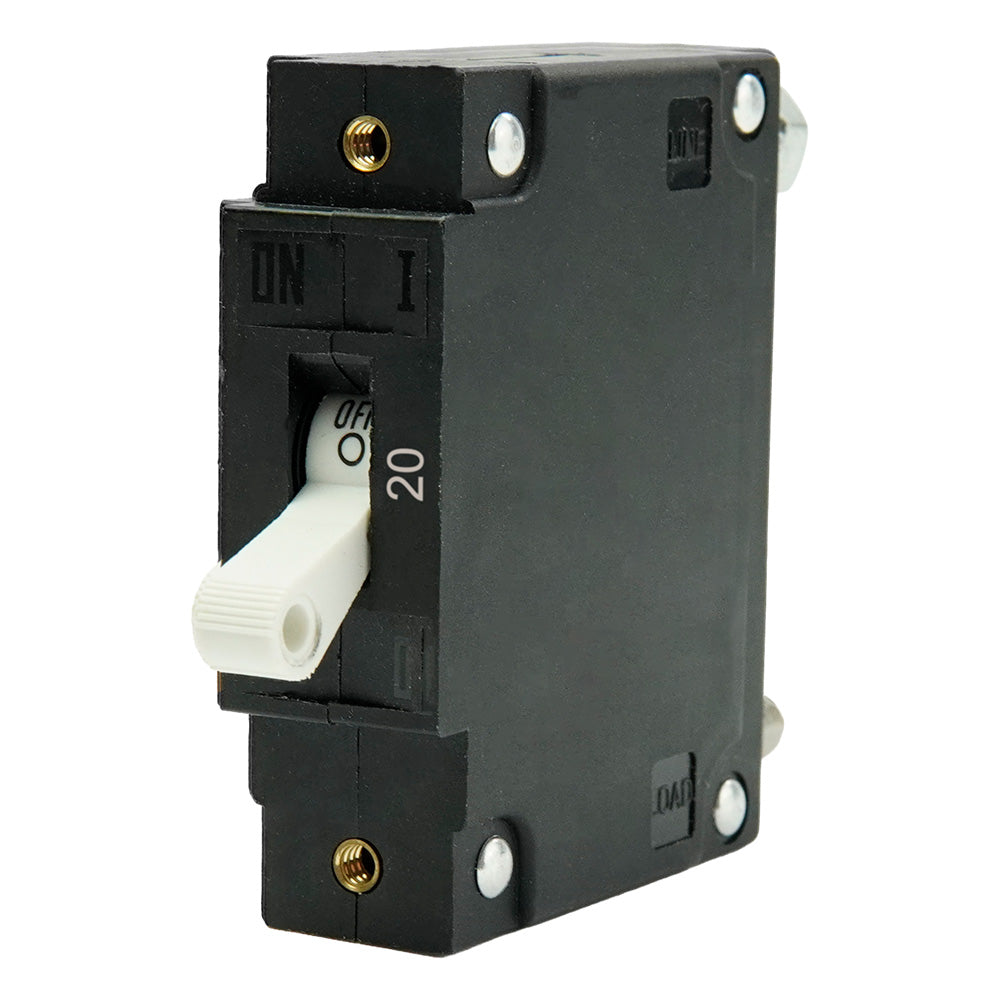Egis C Series White Toggle Panel Mount Circuit Breaker - Single Pole 20A - 3501-020