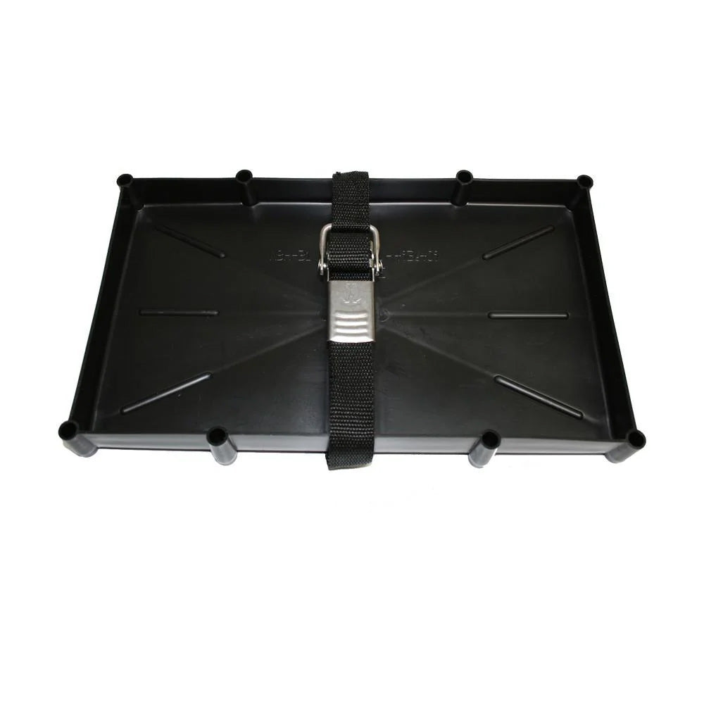 T-H Marine 31 Series Battery Holder Tray w/Stainless Buckled Strap - NBH-31-SSC-DP
